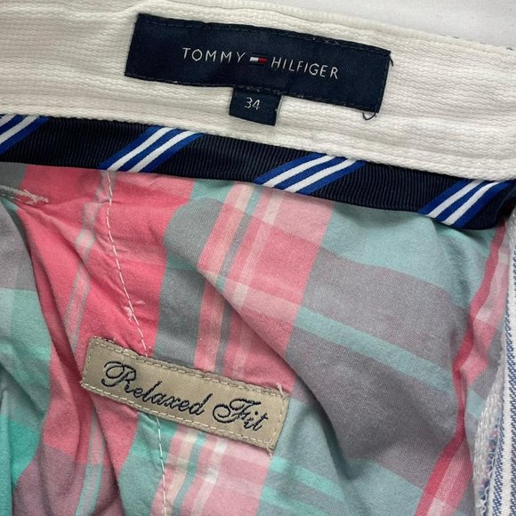 Tommy Hilfiger Mens Blue and White Shorts - Picture 3 of 5